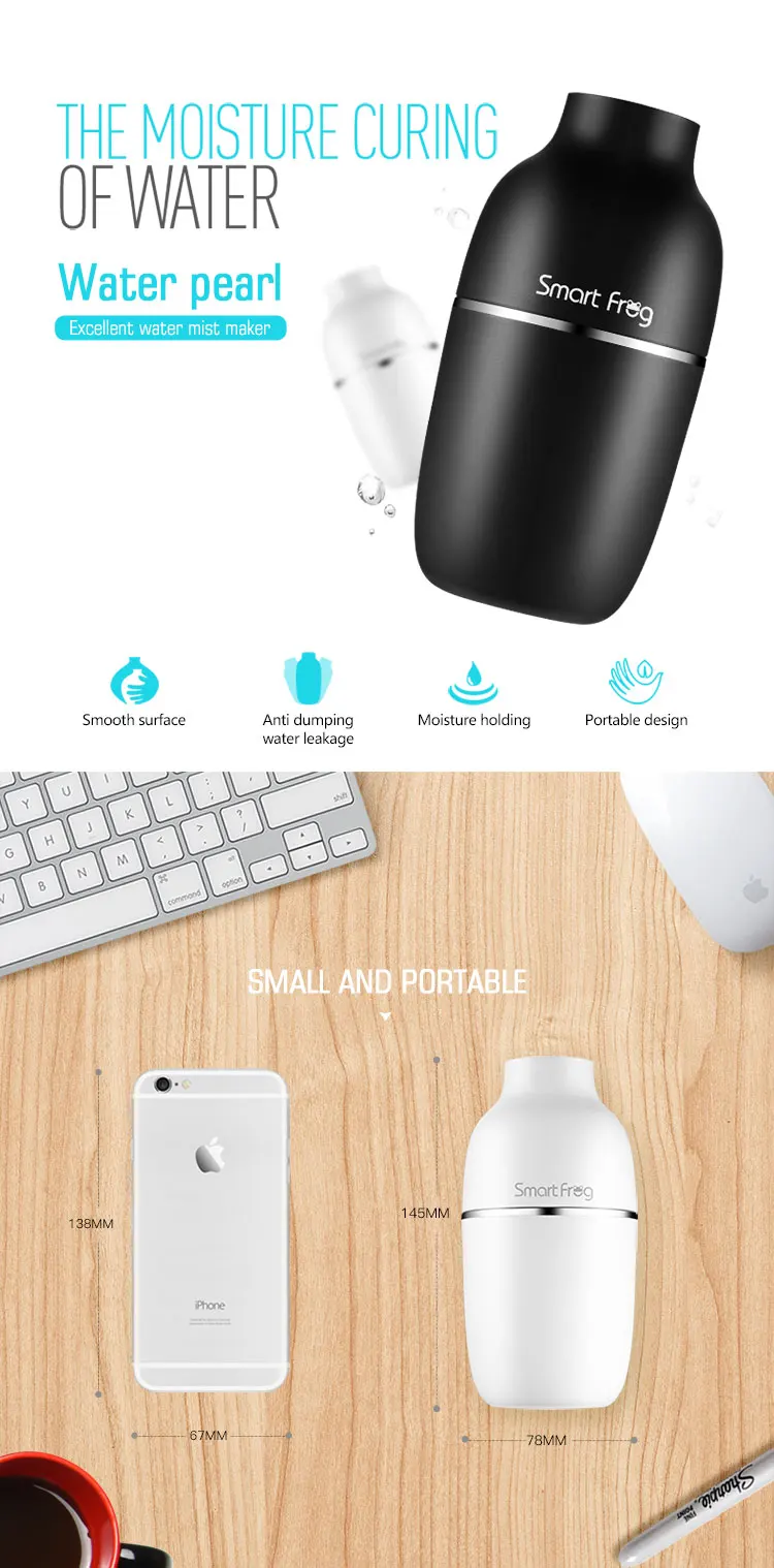 Cool Mist Mini USB Humidifier for Home Office Car and Anywhere Dual Mist Modes