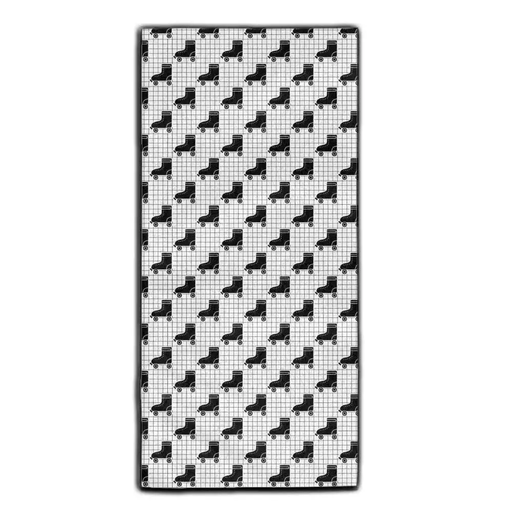 Microfiber Super Absorbent Face Towel Black Roller-skating Pattern Hair Care Towel Gym And Spa Towel