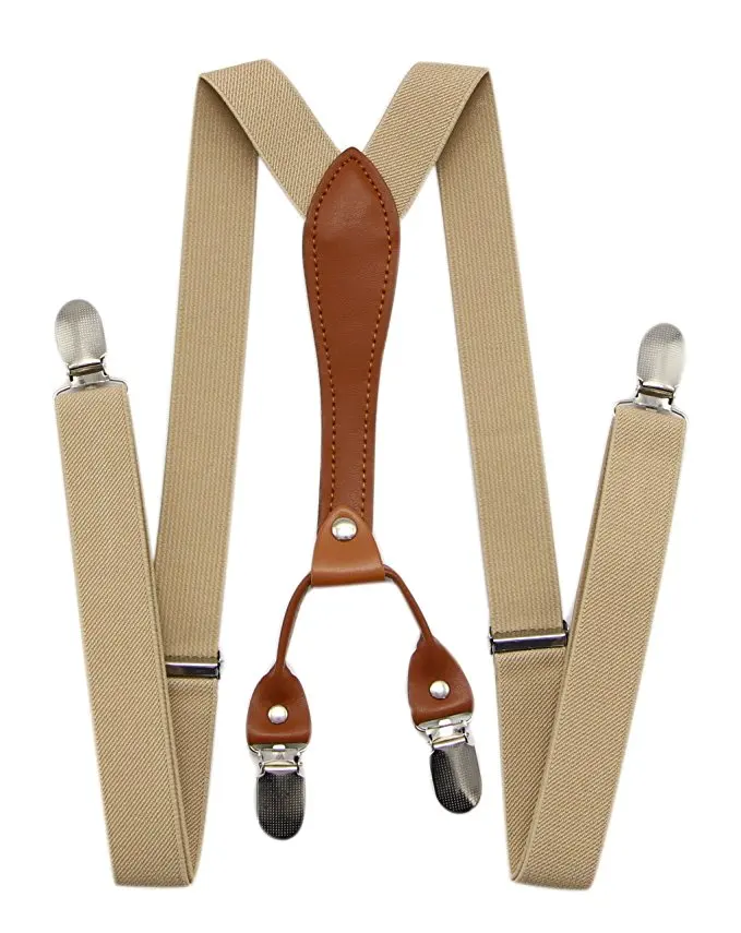 Free sample factory direct price fashion Kids Braces Children Leather Suspenders for boys