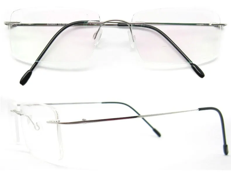 nieuwste titanium randloze bril montuur super flex zilveren mannen brilmonturen brillen frames