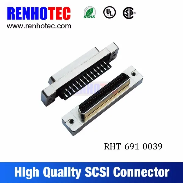 High Quality Solder Electrical Type Male 50 68 100 Pin Scsi Connector