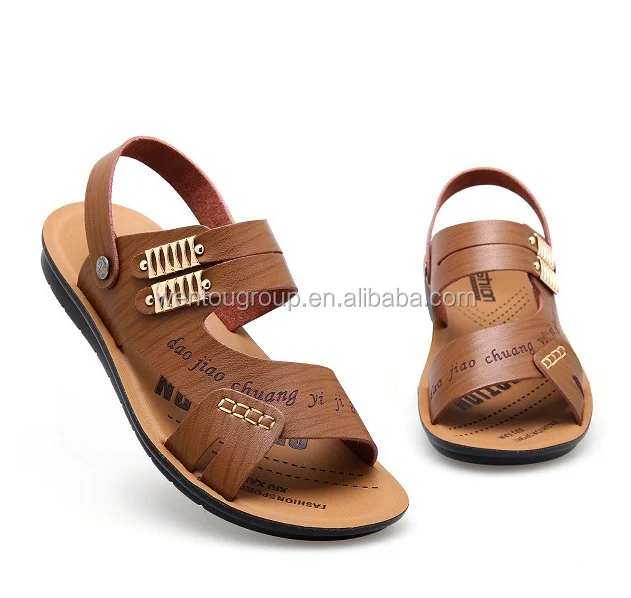 Handmade Vintage Brown Leather Mens Sandals