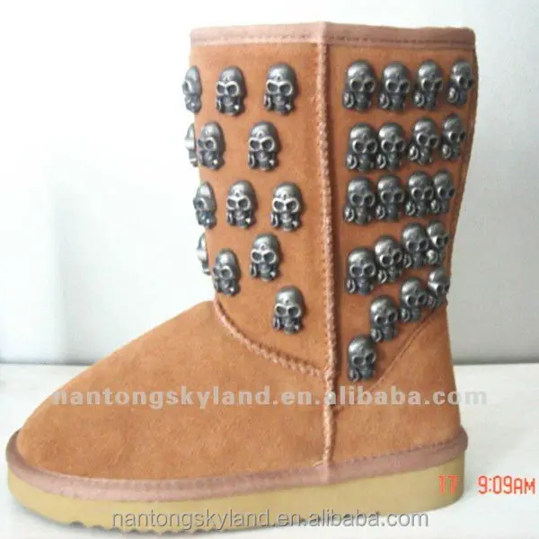 new design of ladies cow leather snow boots for 2015/2016