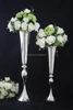Slim metal flower vase , trumpet vases centerpieces for wedding & home decoration