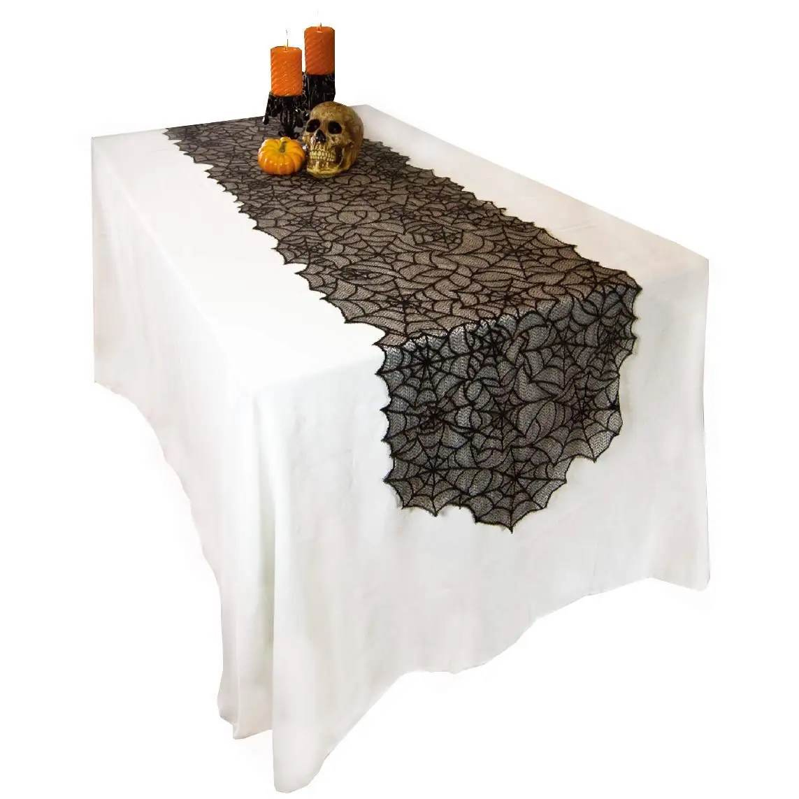 Orange Pillow Perfect Spider Table Runner 72