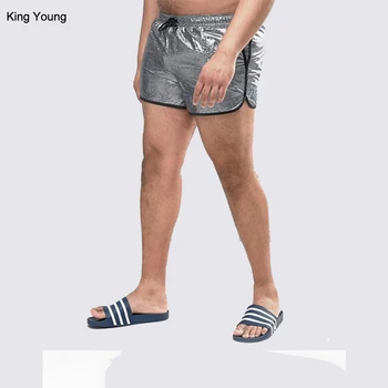 mens metallic swim trunks