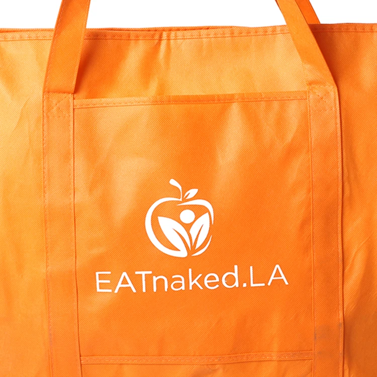 wholesale promotional custom printed disposable non woven tote lunch thermal insulated food deliver cooler bag