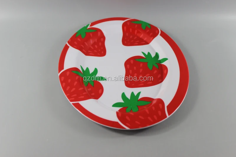 Strawberry Print Melamine Oval Dinner Plate