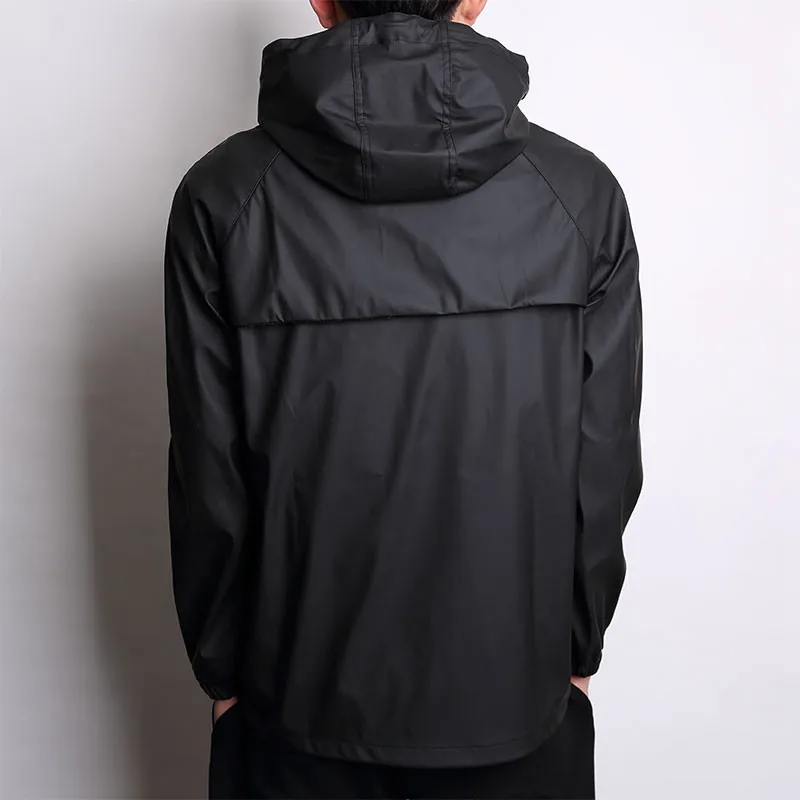 Sudadera de PU a la cadera para hombre, chaqueta