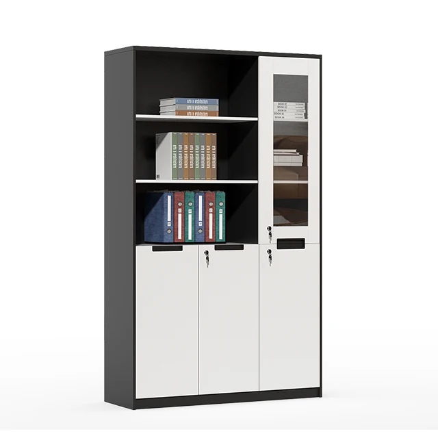 New Wholesale New Type New plastic handle glass door white file cabinet with safe sliding door filing cabinet storage