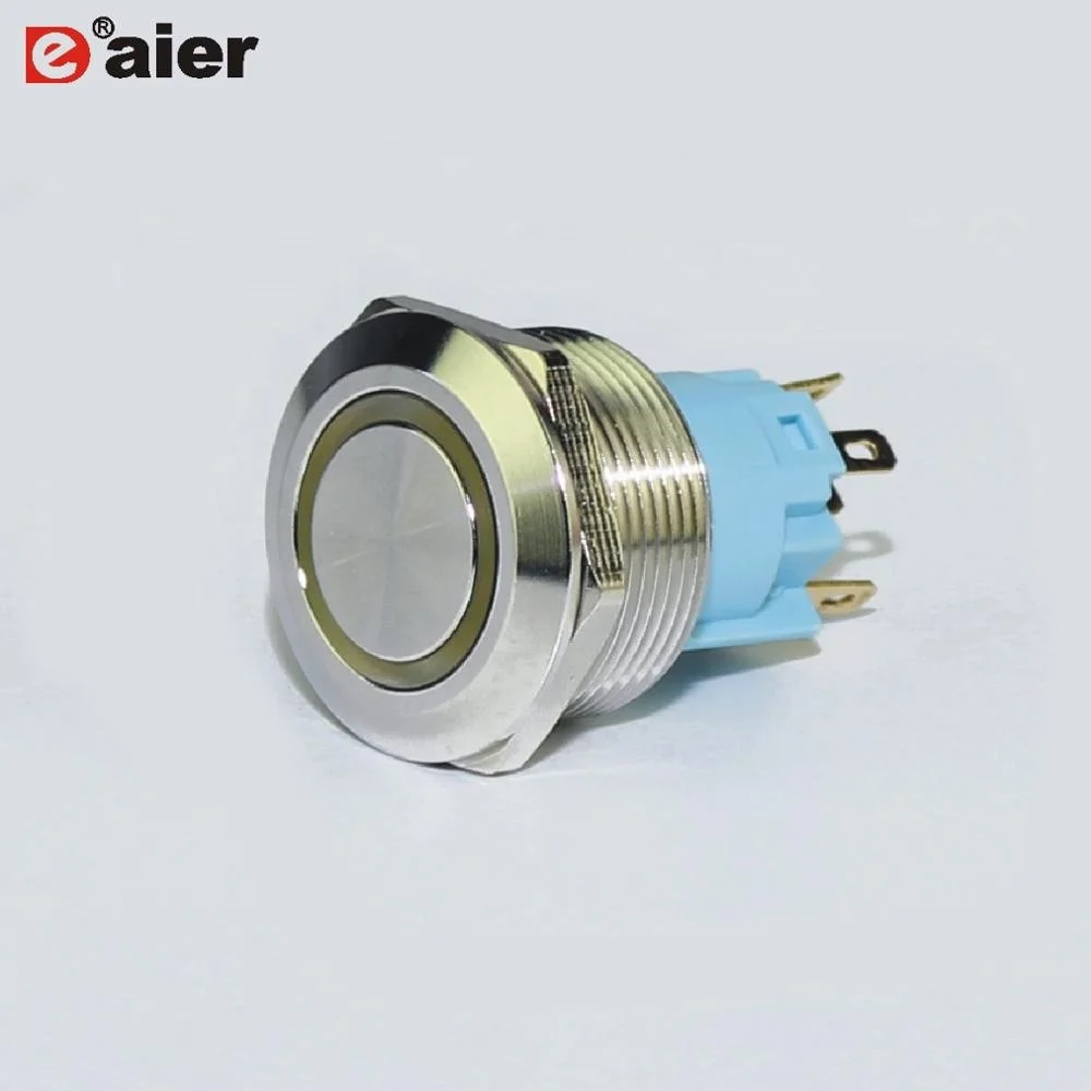 Big Flat Dpdt Waterproof Stainless Steel Led 30mm Push Button Switch ...