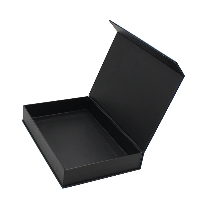 Caja De Embalaje De Regalo Magnética Negra De Cartón Rígido De Diseño Personalizado Con Cierre 9494