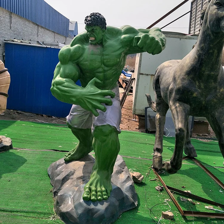 Outdoor Park Wholesale High Quality Cartoon Fiberglass Giant Hulk