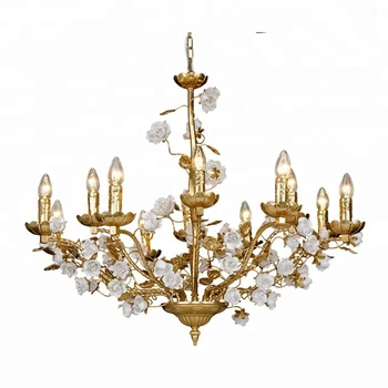 Middle East Top Luxury Golden E14 Ceramic Crystal Chandelier