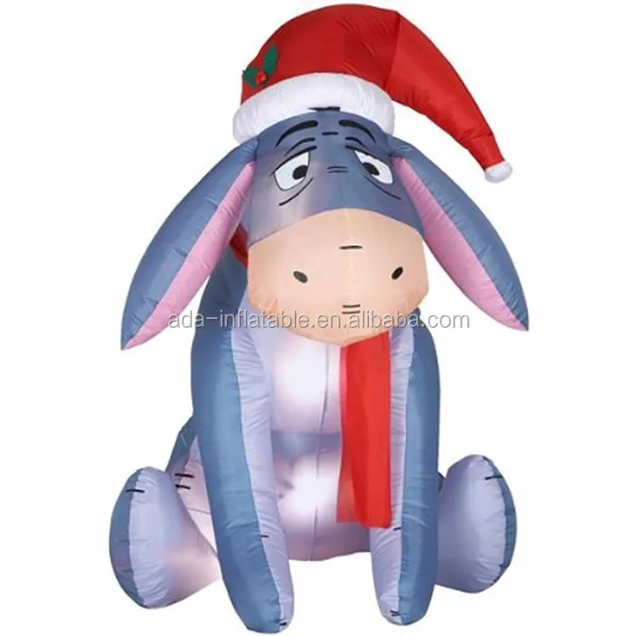 Inflatable Donkey With Christmas Hat For Christmas Animal Advertising
