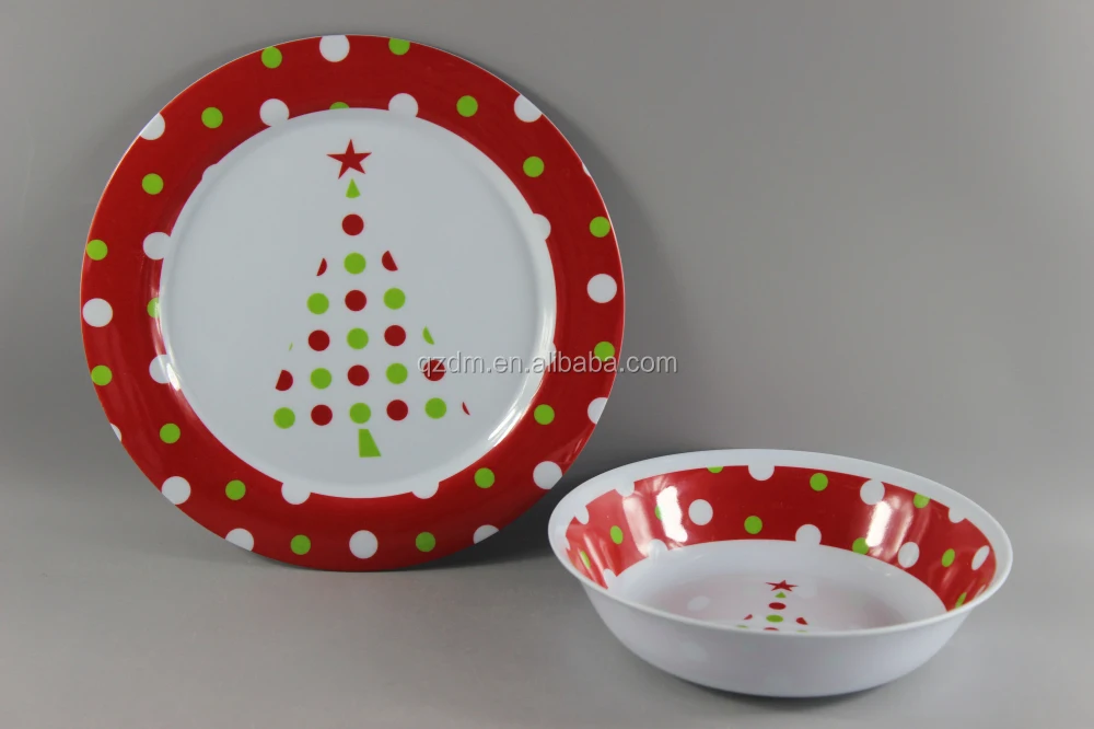 Christmas Melamine Soup Bowl And Plate