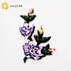 Purple flowers 3d embroidery patch pattern for skirts