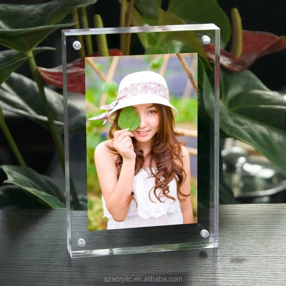 Clear 5x7 6x8 8x10 Acrylic Magnet Photo Frame Block - Buy Acrylic 8x10 ...