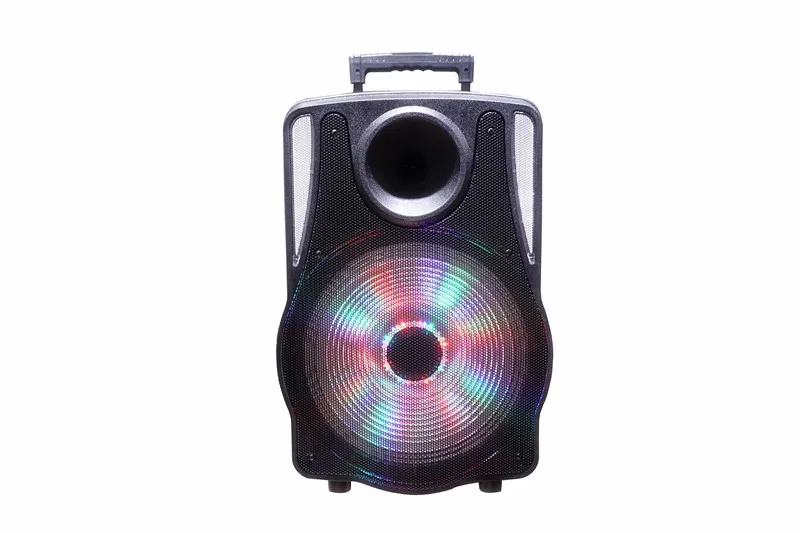 Sound Rechargeable 15 inch Double Subwoofer Portable Trolley Party Speaker with LED lights