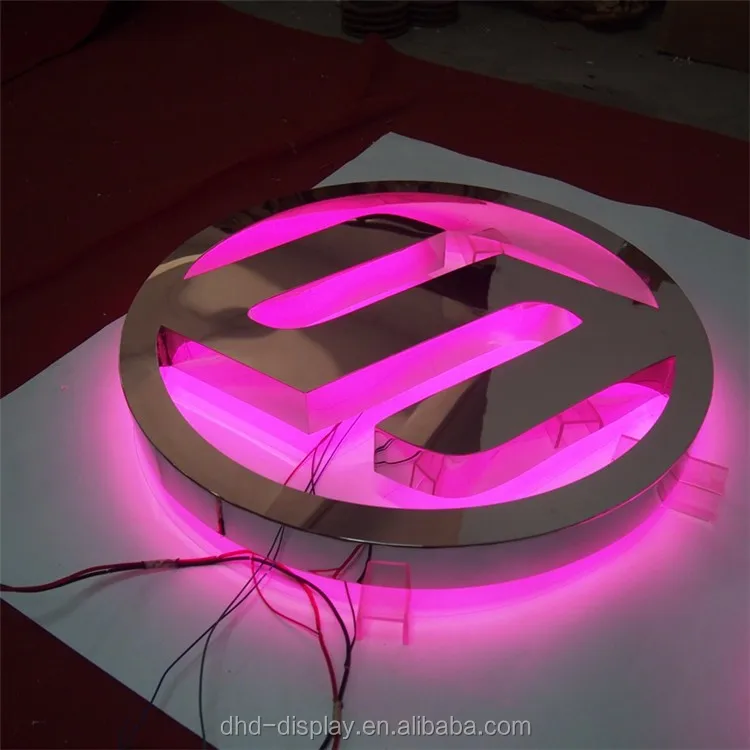 Free sample led backlit signs led store front signs blank metal letter stamp of signage stand