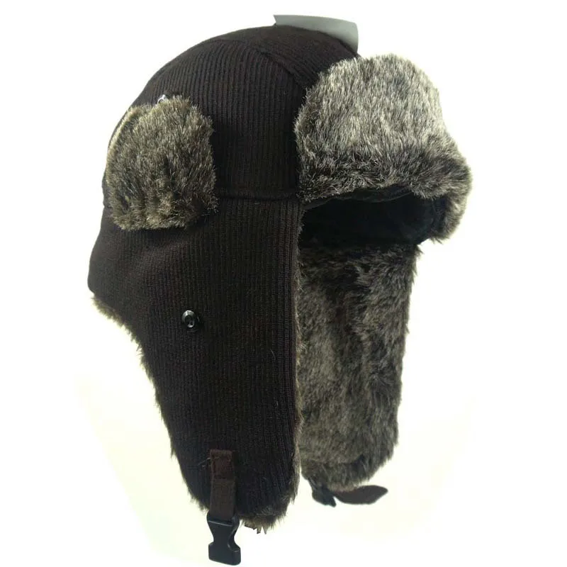 mens winter fur hats with ear flaps