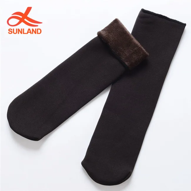 W8423 Winter Crew Thick Fleece Lined Trouser Women's Winter Warm Socks