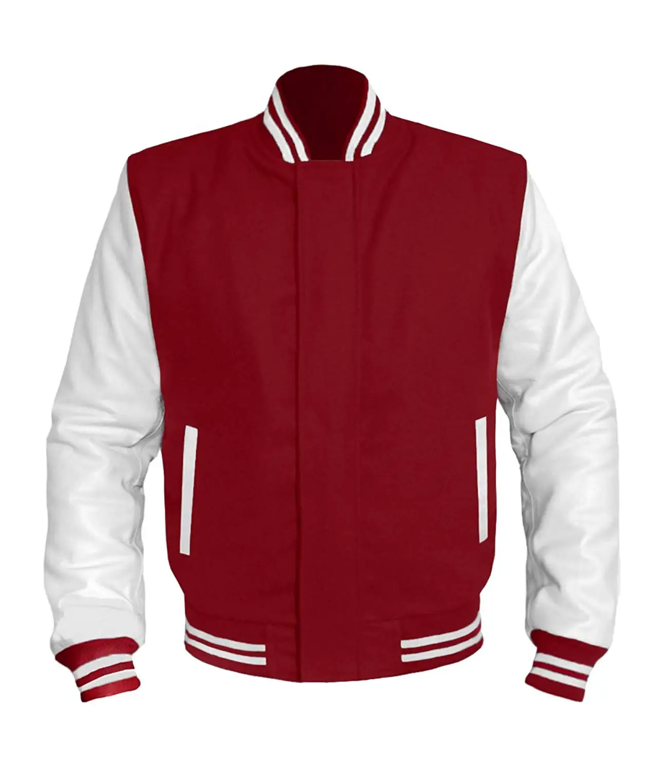 luvsecretlingerie Superb Genuine Leather Sleeve Letterman College Varsity Men Wool Jackets