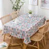 Triangle Pattern Tablecloth Geometric Series Cotton Linen Dust-Proof Table Cover for Kitchen Dinning Tabletop Home Decor