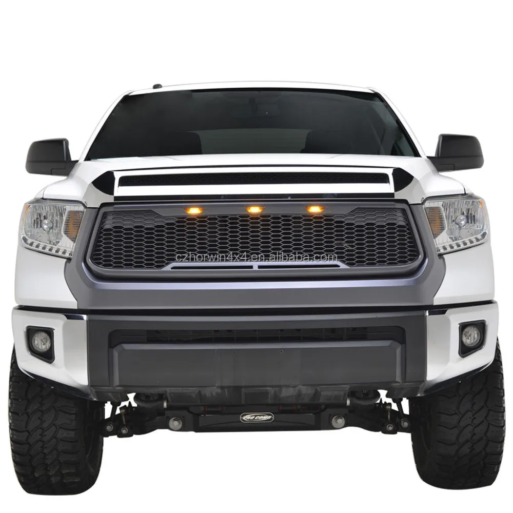 2014-2018 Gloss Black Hood Scoop Front Upper Grill Grille For Tundra ...