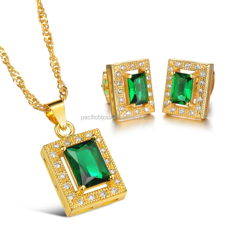 22k Gold Filled Jewellery Set Cubic Zirconia Fancy Dubai Gold African