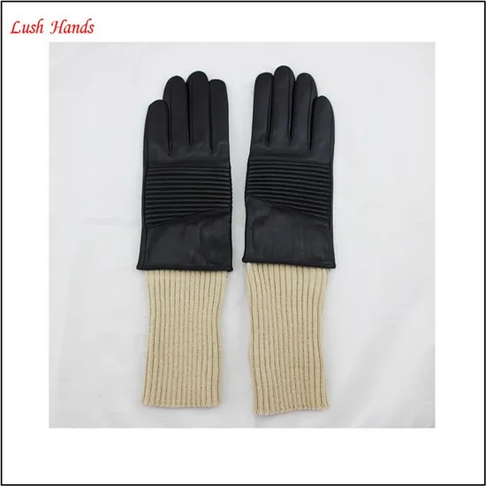 women /men Match popular element, knitting, leather gloves