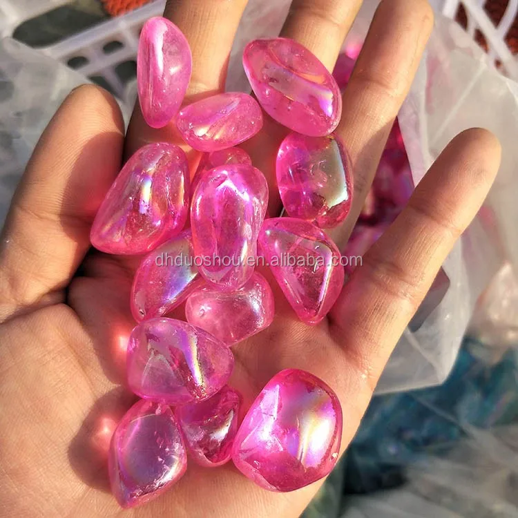 angel aura quartz tumbled stone