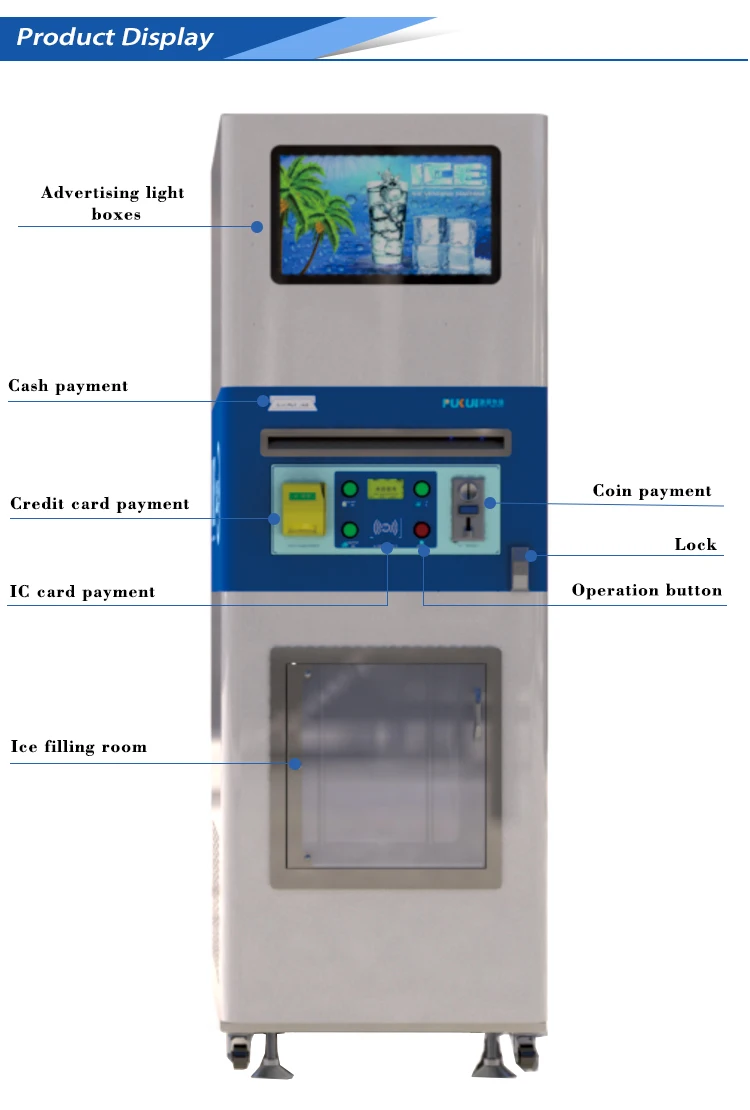 Одобренный CE торговый автомат для льда для сыпучих и упакованных льда|  Alibaba.com