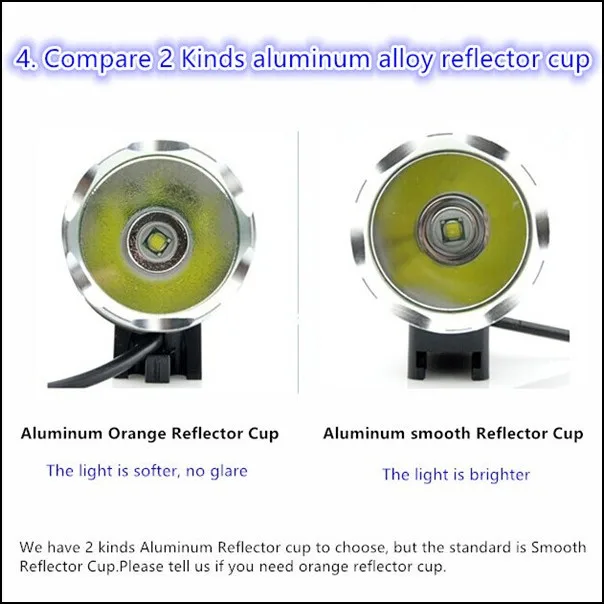 Factory Price Powerful Bright Bike Headlight Battery Pack Bike Light With Rechargeable 4800ma