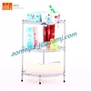 Household saving space chrome wire towel bathroom corner shelf