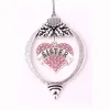 IMG 5100 Yiwu Huilin jewelry Christmas present Engraved Sister Jewelry pave multicolor crystal Heart Pendant