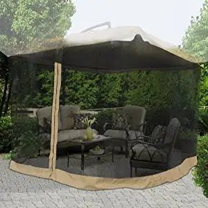 Offset Umbrella With Netting Find Get Quotations 9x9 Square Feet 79 H Patio Umbrella Mosquito Net Gazebo Top Replacement Blk Mesh Netting