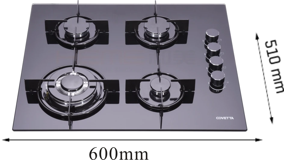 High Quality Glass Top 4 Burner Built In Gas Cooker Stove