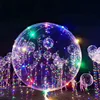 18 inch Led Transparent BoBo Helium Balloon With Flash String Lights For Birthday Wedding Christmas Party Decorative