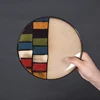 Zogift hot selling stoneware dinnerware plaid dinner set ceramic tableware
