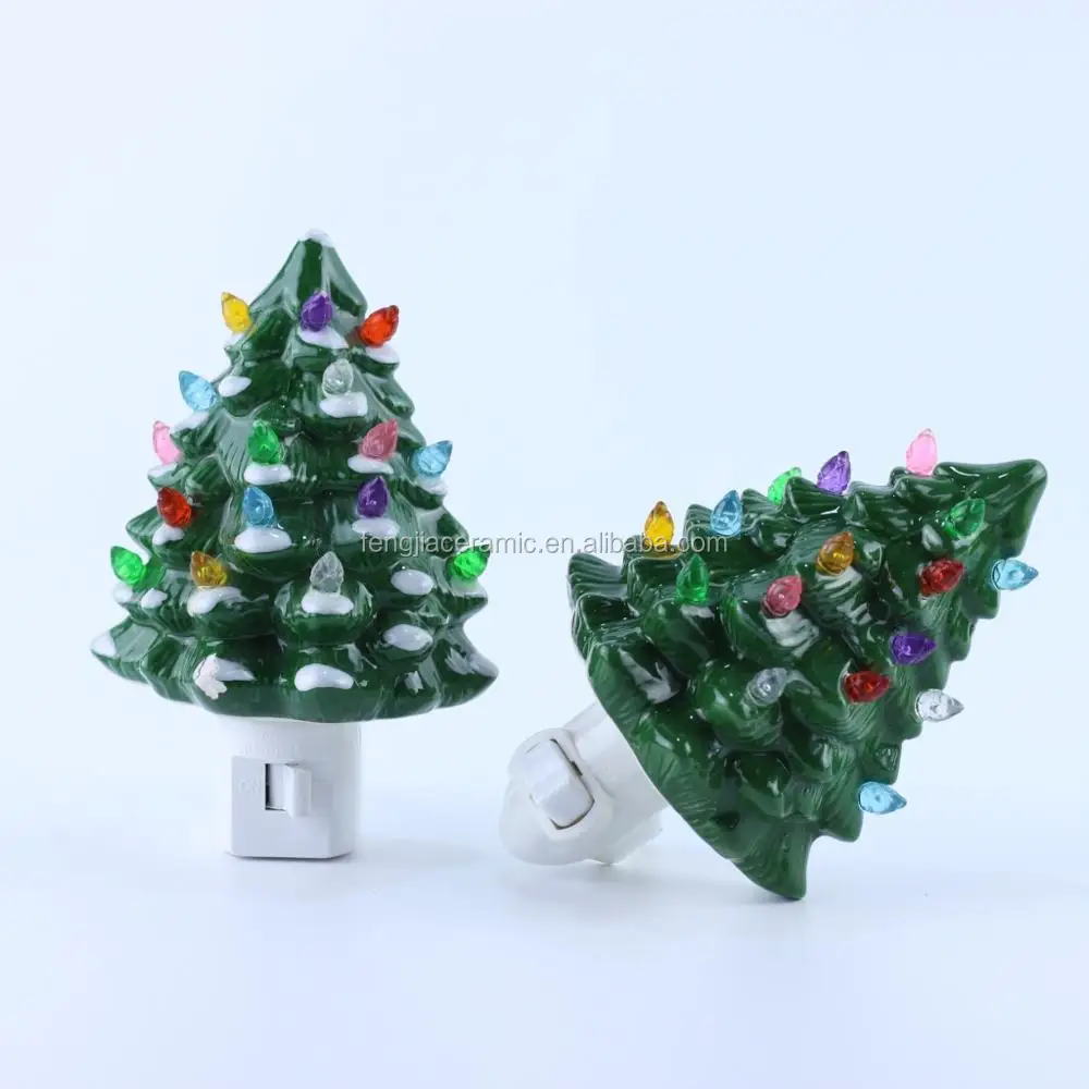 Etl Electric Christmas Tree Plug Ceramic Night Light Ngiht Lamp