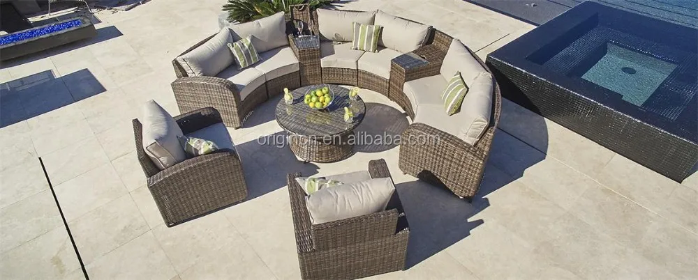Lobi Hotel Atau Outdoor Wintech Digunakan Rotan Bulat Duduk Furnitur Rotan Half Moon Bentuk Sectional Sofa Buy Half Moon Bentuk Sectional Sofa Bulat Hotel Lobi Sofa Wintech Anyaman Rotan Wicker Furniture Product On