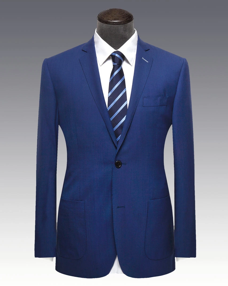 Elegant Custom Slim Fit Notch Lapel Suit Two Buttons Mens Royal Blue ...