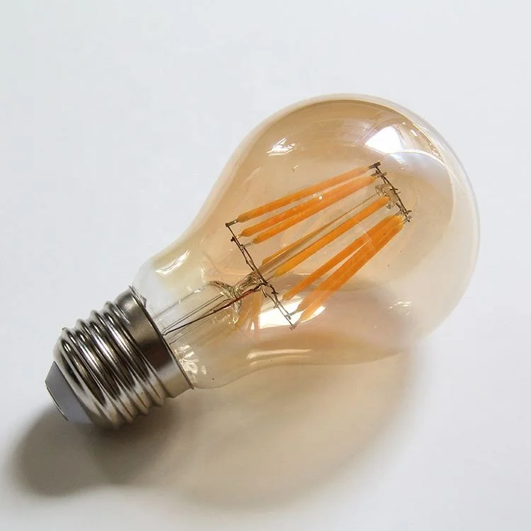A19 E27 6W 2700k warm white LED filament Edison style bulb for sale