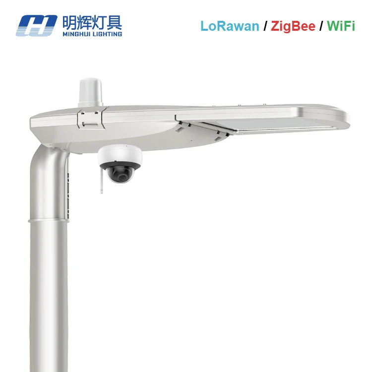 New design outdoor AC100-277V 120W led street light with cctv camera