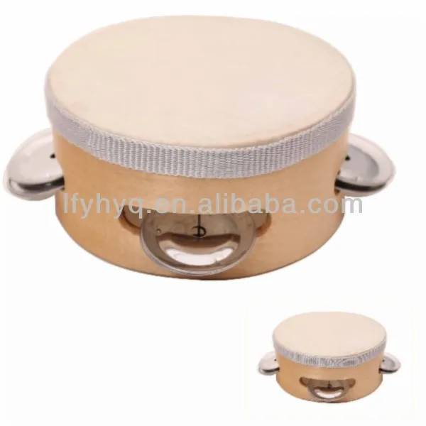 Wholesale Wooden Handmade Baby Tambourine Drum,Tambourine Drum Toy