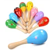 Baby hand puzzle wooden cartoon small maracas wooden sand hammer rattle Musical Instruments educational toys