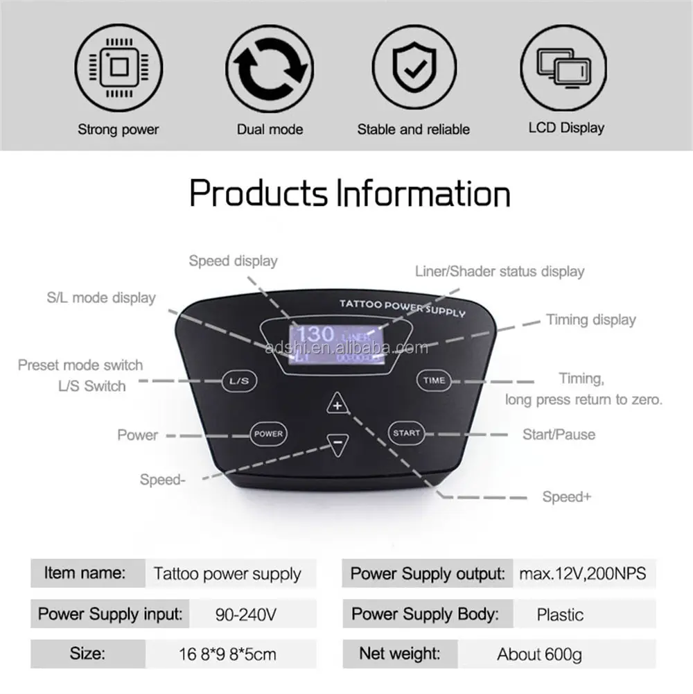 Complete Tattoo Kit Tattoo Gun With Power Supply All Accessories For