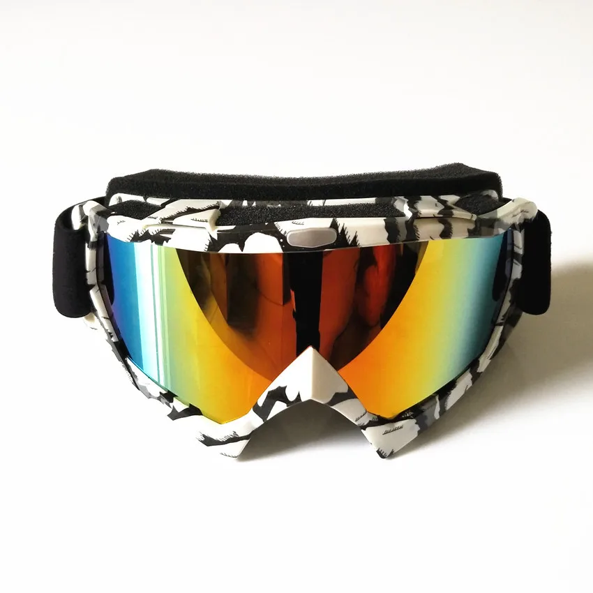 Orange Outdoor Motor Cross Ski Goggles Anti Uv Anti Scratch Dustproof