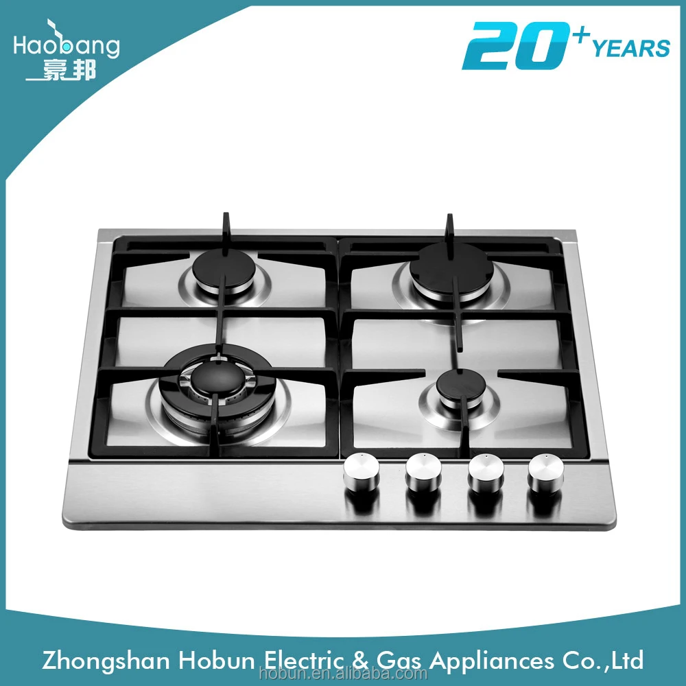 Built In 4 Burner Gas Cooktop Stainless Steel 4 Rings Gas Cooker